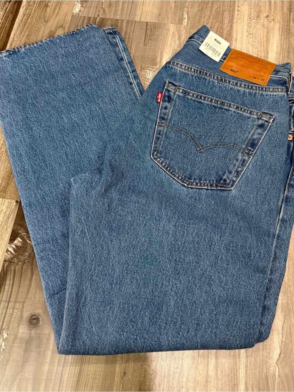 Levi’s Premium Men’s 501 Original Denim Blue Jeans Size 34x32 Button Fly